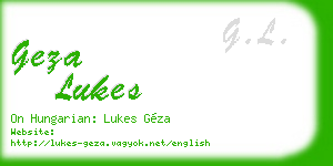 geza lukes business card